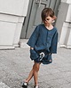 chłopiec - inne Komplet muślinowy koszula oversize i spodenki dusty blue 1