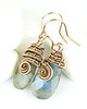 kolczyki wire wrapping Kolczyki z labradorytem 1