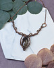 kolie Miedziany naszyjnik wire wrapping z kwarcem dymnym #499 1