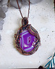 wisiory Miedziany wisiorek wire wrapping z różowym agatem 3