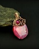 wisiory Wisiorek wire wrapping z różowym agatem 4
