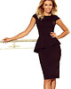 sukienki midi damskie 192-3 Elegancka sukienka MIDI z baskinką - CZARNA 4