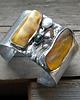 bransoletki wire wrapping Bursztyn w zaroślach -  bransoleta mankiet CUFF 5