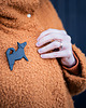 broszki Broszka Porcelanowa Origami Pies Czarna 4