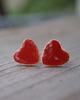 kolczyki ceramiczne Duże serca kolczyki sztyfty "Czerwone" 1
