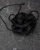 chokery Czarny jedwabny choker 3
