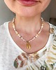 naszyjniki - inne Letni naszyjnik z jadeitem,perłą, howlitem i muszelką kamienie naturalne 1