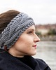 opaski do włosów Szara wełniana opaska warkoczowa 1