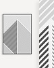 plakaty Czarno-białe plakaty graficzne, góry, abstrakcja geometryczna, do biura. 1