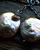 kolczyki wire wrapping zielona perła na sztyfcie - płaska 2