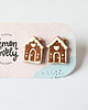 kolczyki z masy plastycznej Domek z piernika kolczyki sztyfty srebro lub stal 1