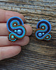 kolczyki soutache Brąz i niebieski- kolczyki sutasz 4