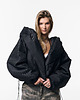 kurtki damskie Hoodscape black bomber jacket 1