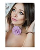 chokery Liliowy choker z jedwabiu 2
