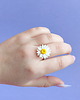 pierścionki - różne Pierścionek stokrotka z gliny polimerowej 1