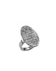 Pierścionki srebrne Fakturowany pierścionek owal na gładkiej obrączce 1