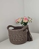 kosze do przechowywania Koszyk szydełkowy okrągły ze sznurka bawełnianego 20cmx15cm 2
