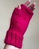 rękawiczki damskie Mitenki wełniane - magenta 4