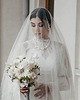 Ślubne ozdoby do włosów Welon ślubny brokatowy welon zakrywający twarz z brokatem dwuwarstwowy 2