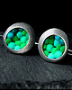 kolczyki wire wrapping Szmaragdowo zielone kolczyki z turkusowym akcentem 4