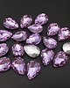 biżuteria różna Tunele do uszu łezki 10-100mm ze szklanym kryształkiem #006 Violet 2