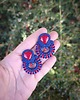 kolczyki soutache Kolczyki sutasz granatowo czerwone (jadeit) sztyfty 1