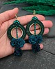 kolczyki soutache Kolczyki sutasz koła boho z kwiatami zielone lekkie wiszące Amelia 1