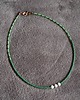 chokery Boho minimalistycznie Naszyjnik z perłami wsród zieleni Prezent handmade 5