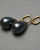 kolczyki pozłacane Kolczyki pozłacane Big pearls /graphite/ perły  2