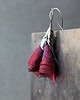 kolczyki wire wrapping Srebrne kolczyki dzwonki burgund 2