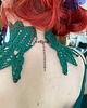 chokery Zielony butelkowy koronkowy choker/kolia celtycka 3