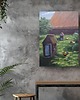 obrazy Majowy obraz 50x70 wieś chaty ule łąka kwiaty skansen kury kogut maj 3