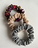 gumki do włosów 3 jedwabne gumki scrunchies - Joy, Beige Silk & Grey Silk 5