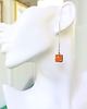 kolczyki pozłacane Eleganckie kolczyki pozłacane Chalcedon neonowy oranż 2