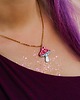 wisiory Naszyjnik grzybek różowy magiczne akcesoria kawaii leśny motyw, boho 1