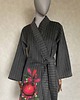 płaszcze damskie Kimono płaszcz wełna paski kwiaty filowane. 8