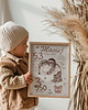 obrazy i plakaty do pokoju dziecięcego Miś z chmurką - Metryczka Plakat retro 1