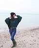 swetry damskie  Sweter handmade  z wełną  leśna zieleń 3