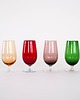 szklanki i kieliszki Komplet kolorowych kielichów, włoski design, lata 70, produkcja: Włochy 1