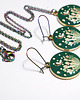 komplet biżuterii Komplet - Grzybki, zielony - kolczyki i naszyjnik 1