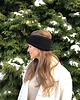czapki damskie Opaska wełniana handmade czarna 100% wełna 4