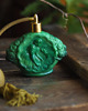 perfumy damskie Vintage zielony flakon na perfumy art deco szkło malachitowe 6