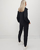 komplety damskie Anisa minimalistyczny lekko dopasowany komplet spodnie i bluza - Black 4