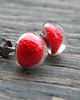 kolczyki wire wrapping czerwone maliny - kolczyki 2