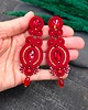 kolczyki soutache Kolczyki sutasz czerwone wieczorowe eleganckie z kryształkami Layla 1