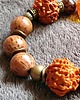 korale Rudraksha i bursztyn w niezwykłej etnicznej bransoletce unikat handmade UNISEX 4