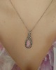 wisiory Naszyjnik Jadeit Różowy stal chirurgiczna wisiorek handmade wirewrapping 1