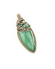 wisiory Wisiorek z zielonym agatem  wire wrapping 5
