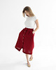 spódnice midi Lniana Spódnica LILY  RED WINE 1