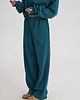 spodnie dresowe damskie Spodnie z szeroką nogawką WIDE FIT ciemny morski 7